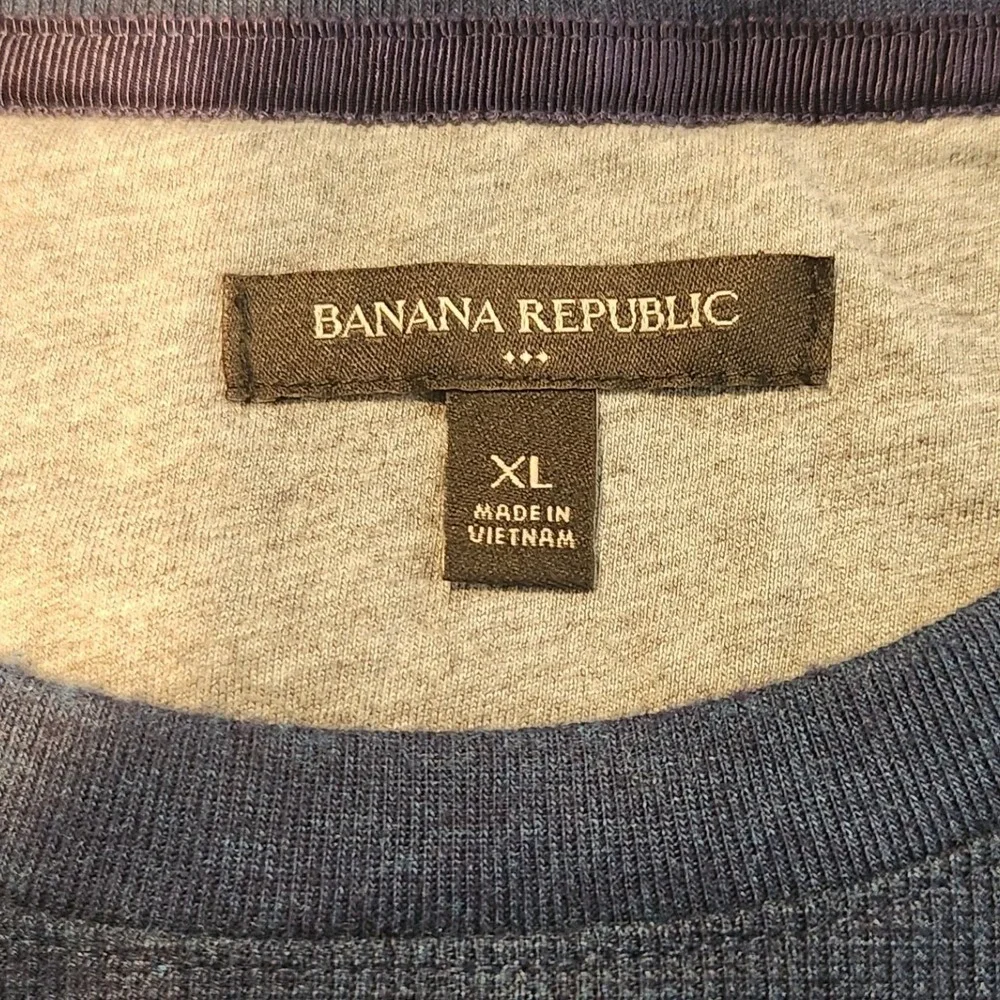 Banana Republic Mens XL Blue Long Sleeve Crew Neck Cotton Blend Knit Shirt